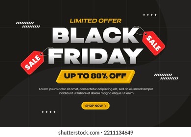 Black Friday sale banner design template easy to customize simple and elegant design