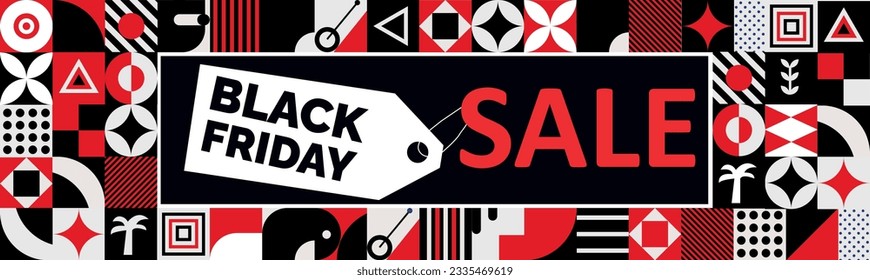 Black Friday sale banner design with dark background, red and black color theme. Black Friday Sale stock illustration Price Tag, Sale, Black Friday Shopping Event, Label, Web Banner