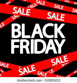 Black Friday Sale, banner design template, vector illustration