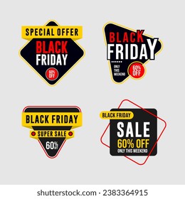 Black friday sale banner discount set design