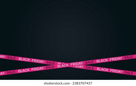 Black Friday Sale Banner. Discount background with purple tape.Warning tapes, ribbons. marketing advertising, discounts area, decoration element for banners, poster. Vector promo banner.