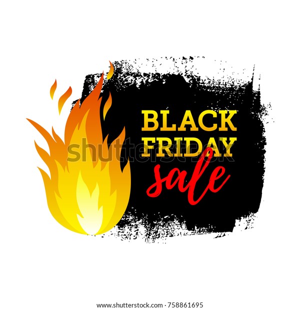 Black Friday Sale Banner Fire Paint Stock Vector Royalty