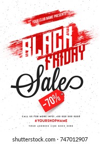 Black Friday Sale, Banner or Flyer Design with Discount Offer.