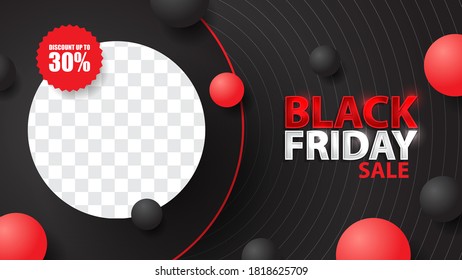 Black Friday Sale banner with gift and creative concept design. 