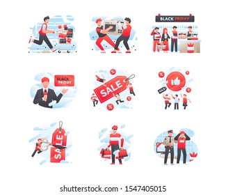 Black Friday Sale Banner Illustration Element Collection
