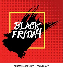 Black Friday Sale Banner. Ink Brush Design Illustration