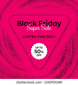 Black Friday Sale Banner. Black Friday sale inscription label. Promotional marketing discount event template. Design element for sale banners, posters, cards. Vector illustration.