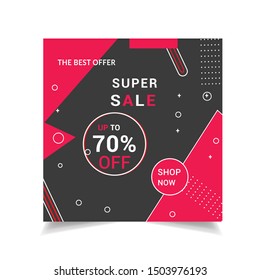 Black Friday Sale Banner instagram story template design with balloon and confetti. Set of Black Friday web banner label special offer. Use for social media post such. Vector illustration.