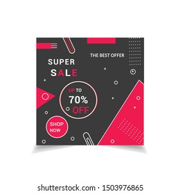 Black Friday Sale Banner instagram story template design with balloon and confetti. Set of Black Friday web banner label special offer. Use for social media post such. Vector illustration.