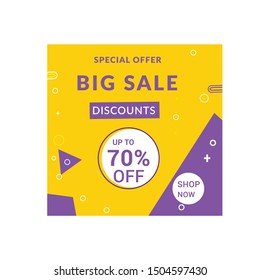 Black Friday Sale Banner instagram story template design with balloon and confetti. Set of Black Friday web banner label special offer. Use for social media post such. Vector illustration.