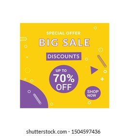 Black Friday Sale Banner instagram story template design with balloon and confetti. Set of Black Friday web banner label special offer. Use for social media post such. Vector illustration.