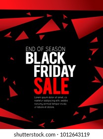 Black friday sale banner layout design. Abstract vector background.