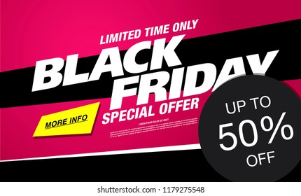 black friday sale banner layout design, vector illustration