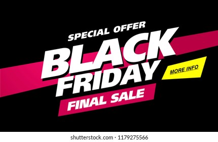 black friday sale banner layout design, vector illustration