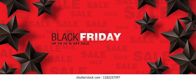 Black friday sale banner layout design template. Vector illustration