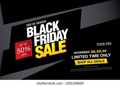 black friday sale banner layout design, vector illustration