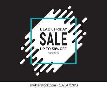 Black friday sale banner layout design template, Flat style vector illustration artwork.