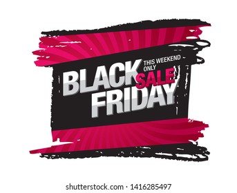 black friday sale banner layout design, vector illustration