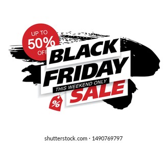 black friday sale banner layout design, vector illustration