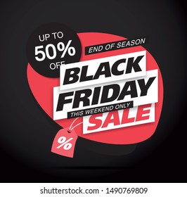 black friday sale banner layout design, vector illustration