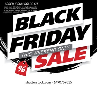 black friday sale banner layout design, vector illustration