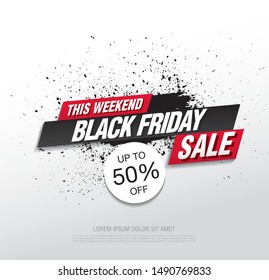 black friday sale banner layout design, vector illustration