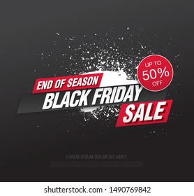 black friday sale banner layout design, vector illustration