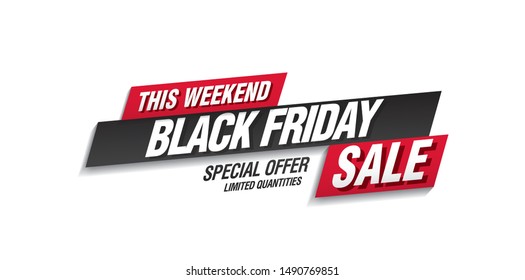 black friday sale banner layout design, vector illustration