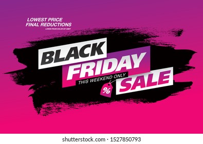 black friday sale banner layout design, vector illustration