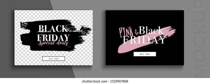 Black friday sale banner layout design. Set of social media web banners for shopping, sale, product promotion. 