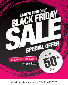 black friday sale banner layout design, vector illustration