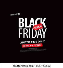 black friday sale banner layout design, vector illustration