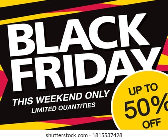 black friday sale banner layout design, vector illustration