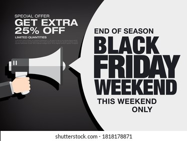 black friday sale banner layout design, vector illustration