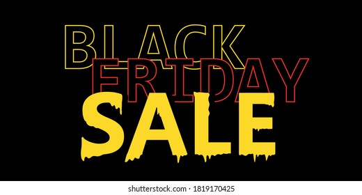 Black friday sale banner layout design template. Vector illustration. Yellow and black design for Black Friday promotion, social network. Grand sale. Super discount flyer. Vector illustration. EPS 10