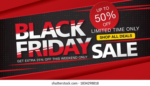 black friday sale banner layout design, vector illustration