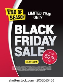 black friday sale banner layout design, vector illustration