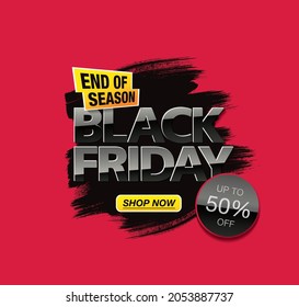 black friday sale banner layout design, vector illustration
