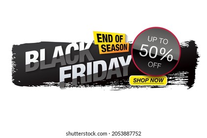 black friday sale banner layout design, vector illustration