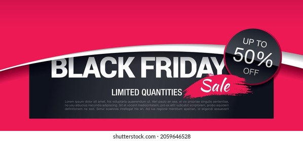 black friday sale banner layout design, vector illustration