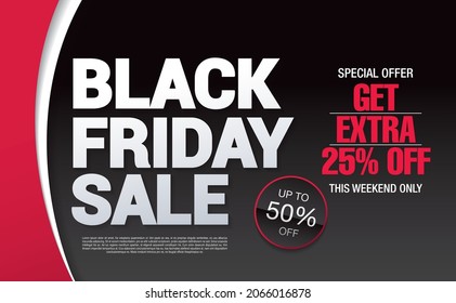 black friday sale banner layout design, vector illustration