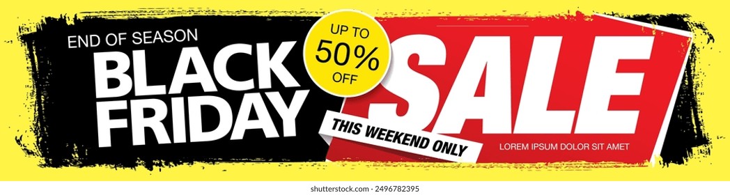 Black friday sale banner layout design vector illustration