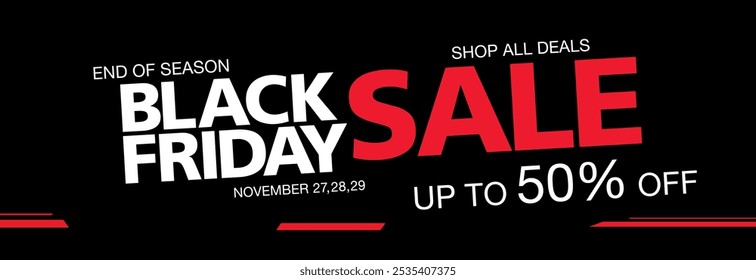 Black friday sale banner layout design vector illustration