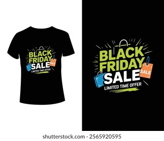 Black Friday sale banner layout design vector illustration with t shirt