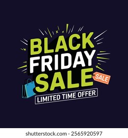Black Friday sale banner layout design vector illustration with t shirt