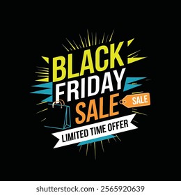 Black Friday sale banner layout design vector illustration with t shirt