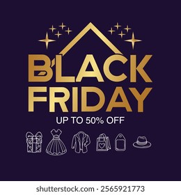 Black Friday sale banner layout design vector illustration with t shirt