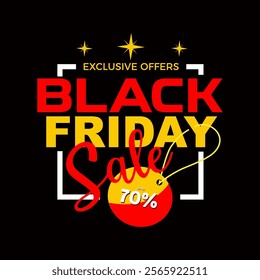 Black Friday sale banner layout design vector illustration with t shirt