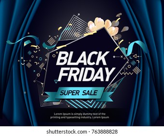 Black friday sale banner layout design