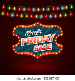 Black Friday sale banner with light color. Vector illustration. for promotion advertising.